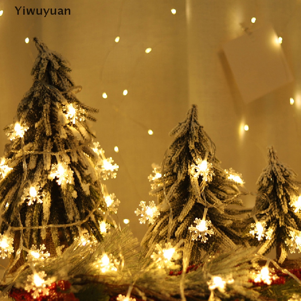 Yiwuyuan dây đèn led hình bông tuyết ánh sáng trắng ấm áp trang trí nhà - ảnh sản phẩm 1