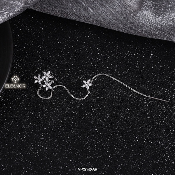 Bông tai nữ gắn vành Eleanor Accessories phụ kiện trang sức đính đá hình bông hoa năm cánh (một chiếc) 4866