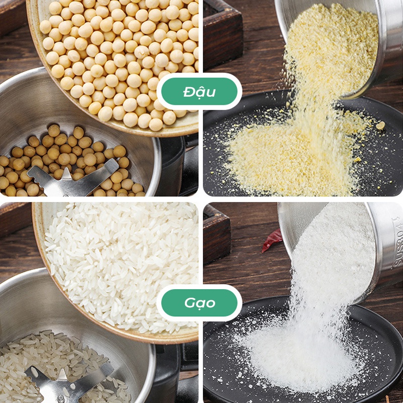 Máy Nghiền Hạt Khô Siêu Mịn Công Suất 300W, Máy Xay Hạt Cà Phê, Xay Bột Ngũ Cốc, Xay Gia Vị - 6 Lưỡi Dao