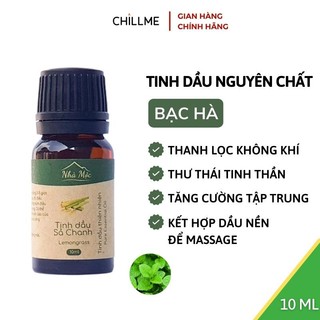 Tinh dầu Bạc Hà nguyên chất đuổi muỗi khử mùi giải cảm thơm phòng Nhà Mộc 10ml