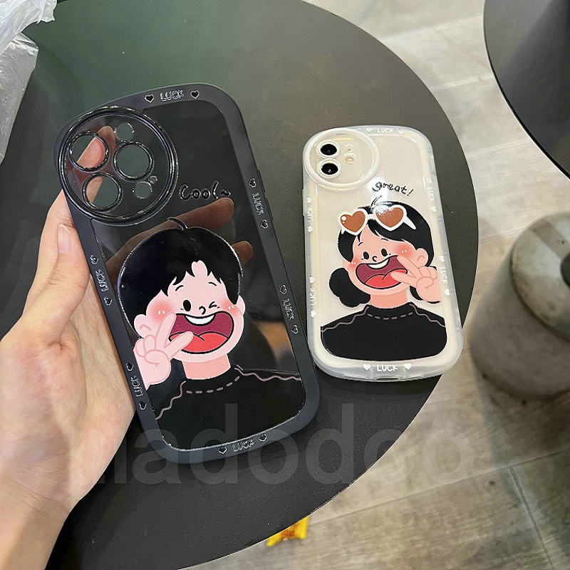 OPPO A78 A77S A57 2022 4G A16K A16E A16S A74 A95 A54 A52 A72 A92 A15 A15S A53 A33 2020 A16 A93 A95 A94 5G A9 A5 A7 A5S A12 A3S F11 Pro F9 F17 A71 A37 37F Noe 9 A59 F7 A39 A83 F5 Youth Cute Oval Cartoon Cool Boy Great Girl Lovers Soft Phone Case DYJ 11