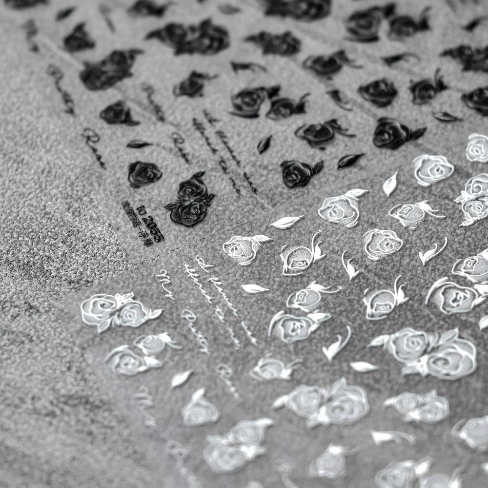 Miếng Dán Trang Trí Móng Tay Họa Tiết Hoa Hồng Kiểu Nhật Bản 5D DIY