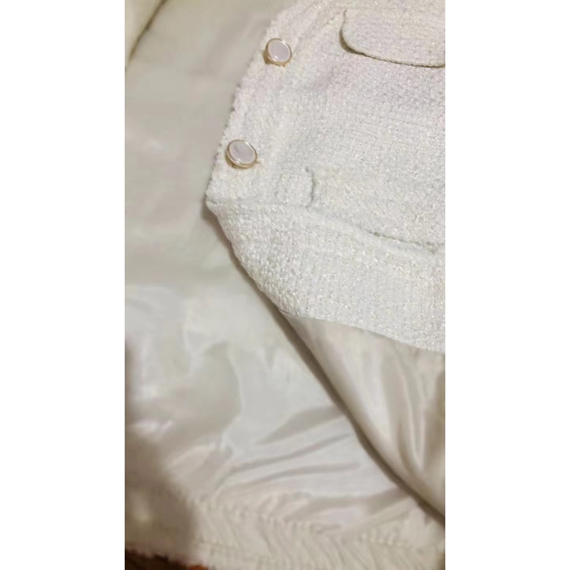 Hot! | Hàng Có Sẵn + Cùng Ngày Áo Khoác Vải Tweed Không Tay Phong Cách Pháp Size S-4XL Thời Trang Xuân Thu Cho Nữ