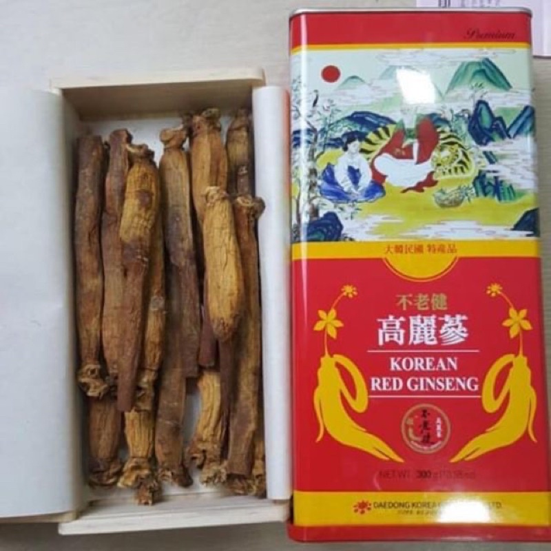 Hồng sâm củ khô Daedong Hàn Quốc 6 năm tuổi hộp Thiếc 300g