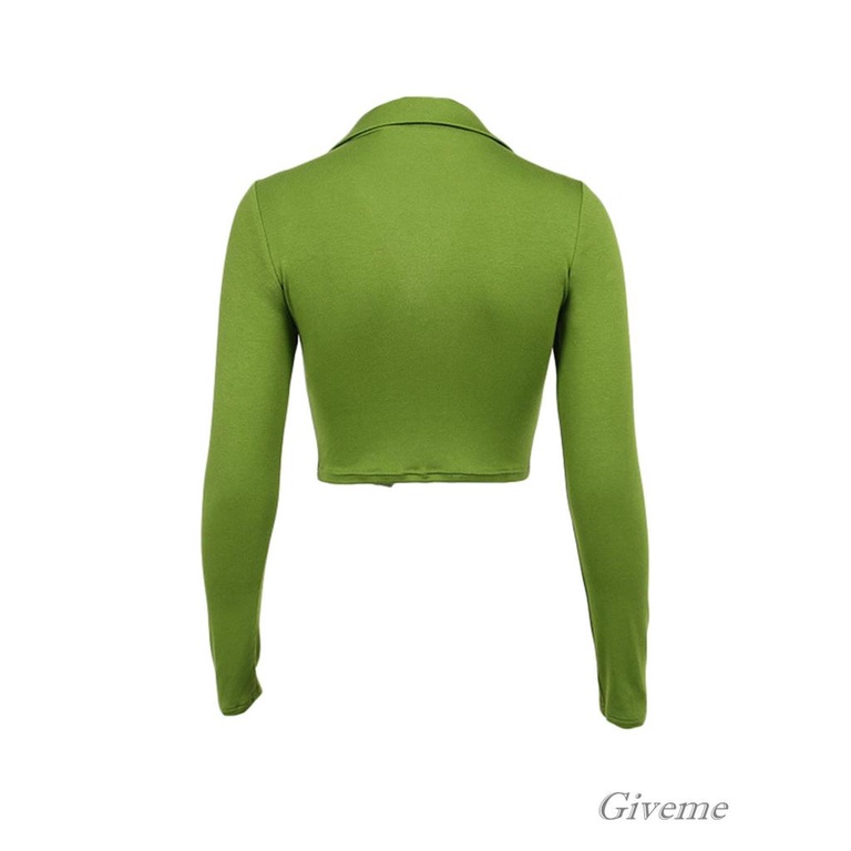 Áo Crop Top Dệt Kim Màu Trơn Cổ V Thắt Nút Xoắn Thời Trang Cho Nữ