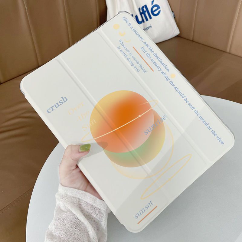 Bao Da Máy Tính Bảng Màu Trong Suốt Chống Rơi Có Ngăn Đựng Bút Cho iPad 9 2022 10.9-Inch Air4 / 3 Mini5 Pro11
