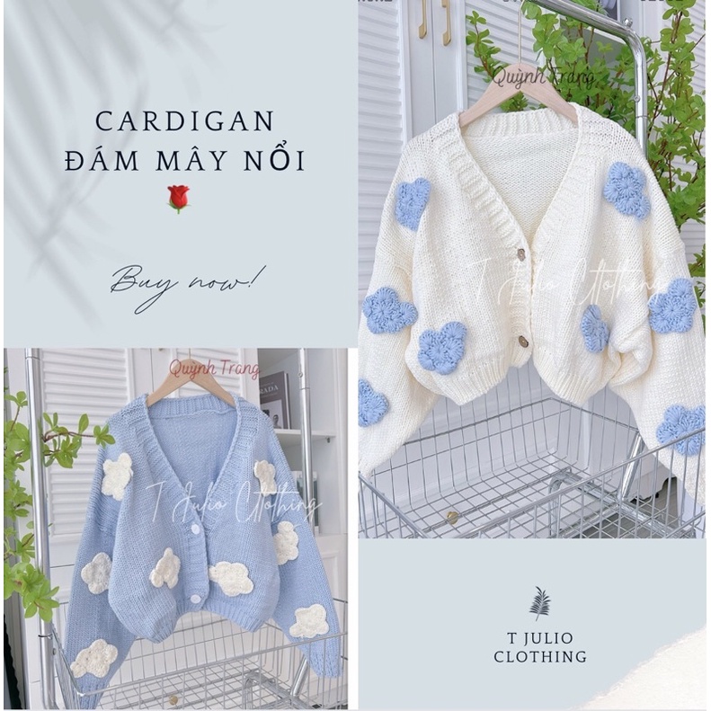 KHOÁC CARDIGAN LEN HOẠ TIẾT NỔI " BỒNG BỀNH "