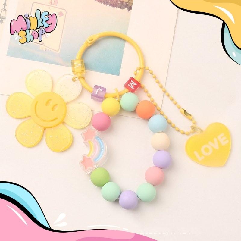 Móc Khoá Hoa Mặt Cười Đẹp Dễ Thương Cute Quà Tặng Ý Nghĩa Phụ Kiện Túi Xách Balo Oto Cặp Xách Đáng Yêu 02MKH -Minkey