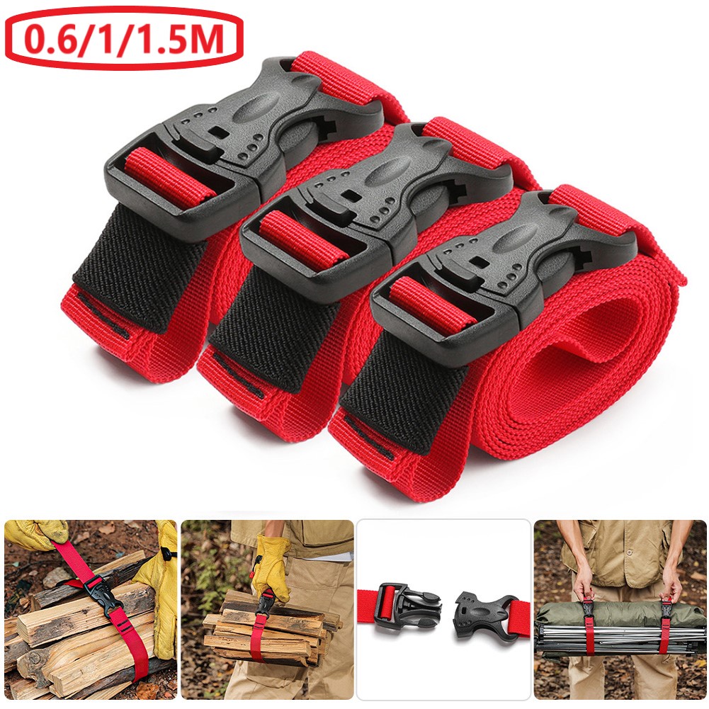 1 Dây Đai Buộc Hành Lý Du Lịch 0.6~1.5M Bằng Nylon Bền Có Khóa Cam