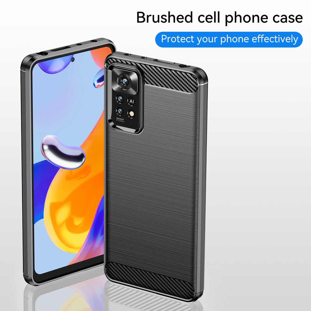 Ốp lưng dành cho Xiaomi Redmi Note 11 11E Pro 5G ốp silicone mềm Carbone phay xước chống sốc chống vân tay