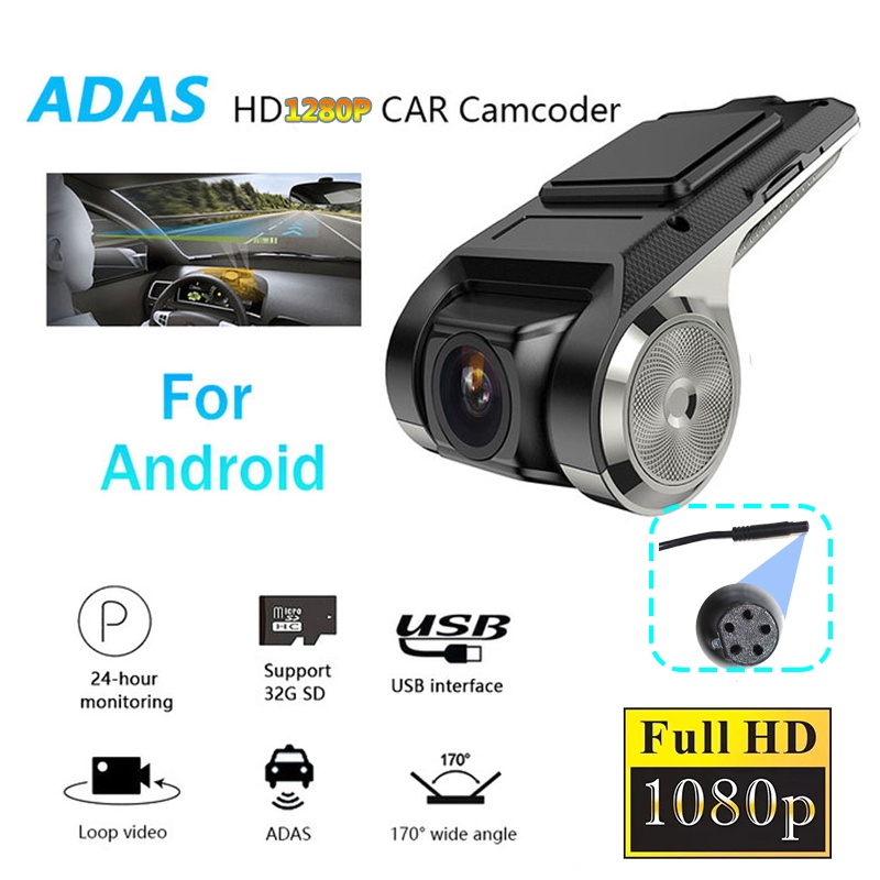 Camera Hành Trình Cho Xe Hơi HD DVR 1080P USB ADAS Hỗ Trợ Quay Đêm