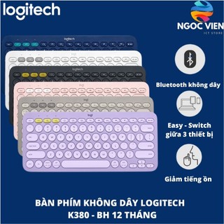 [Hỏa Tốc - HCM] Bàn phím Bluetooth Logitech K380 Multi-Device - Kết nối Bluetooth cùng lúc 3 thiết bị | Ngoc Vien Store