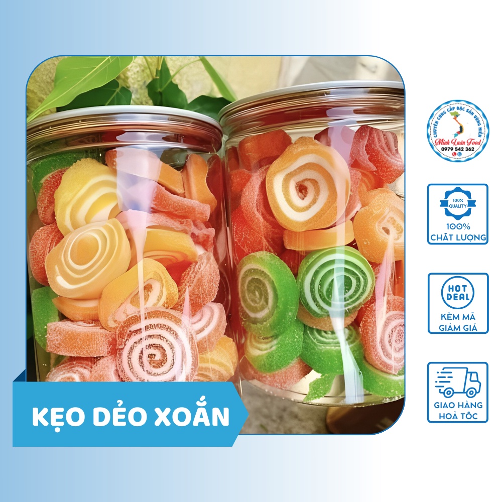 Kẹo Dẻo Xoắn Thái Lan Chính Hãng Minh Luân Food Kẹo Dẻo Trái Cây Thơm Dẻo Chất Lượng An Toàn Hũ 400g