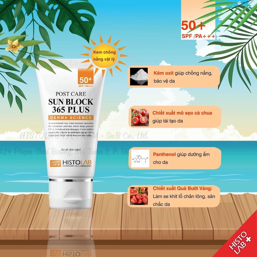 Kem chống nắng dành cho da dầu mụn Histolab Post Care Sun Block 365 Plus SPF50+/PA+++ 50ml-The Skincare Shop