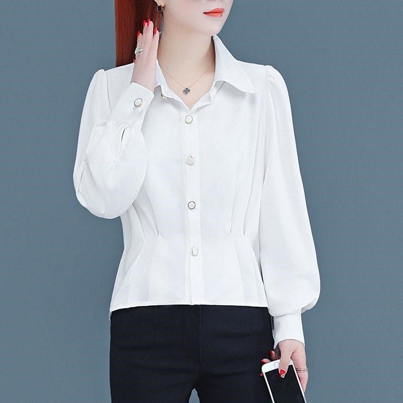 Áo Sơ Mi Chiffon Màu Đơn Sắc Thời Trang Mùa Thu Cho Nữ