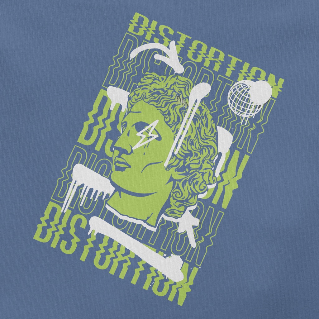 Áo thun tay lỡ unisex WIND phông form rộng DISTORTION thời trang nam nữ oversize ulzzang