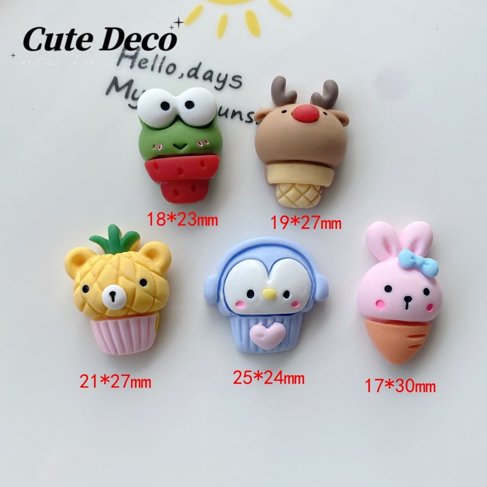 [Deco] Giày Crocs Hình Nón / Ếch / Gấu Dứa / Thỏ Dễ Thương DIY Có 5 Loại Hạt Charm Hình Thỏ Đáng Yêu