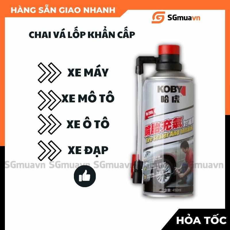 Gel keo vá lốp khẩn cấp, bình vá lốp nguội dùng được cho xe máy, xe moto, xe oto, xe đạp [Xã lổ cận Date]