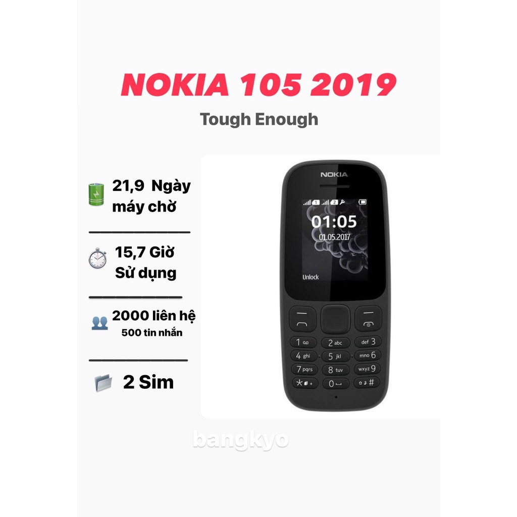 Điện Thoại Nokia 105 TA-1174 Full Box + Phụ Kiện. Zin