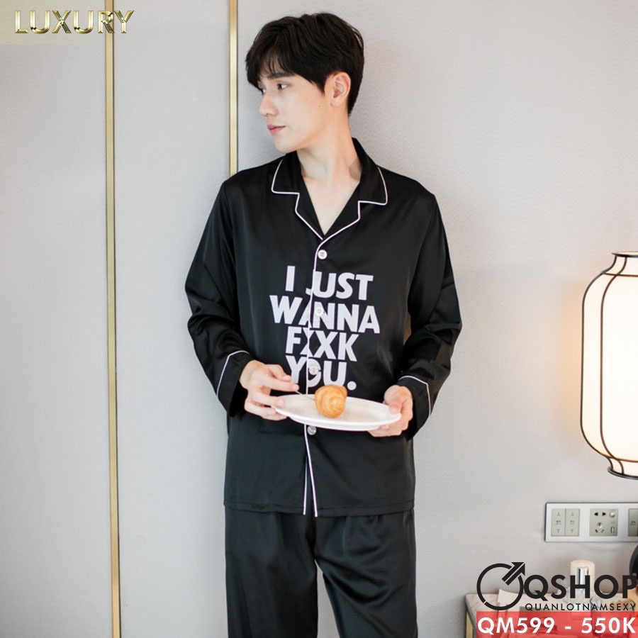 Bộ đồ pijama nam luxury cao cấp quần dài, tay dài QSHOP QM599