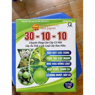 Phân bón npk 30-10-10 bio japan giúp kéo đọt, xanh lá, mập chồi, dày lá 1kg