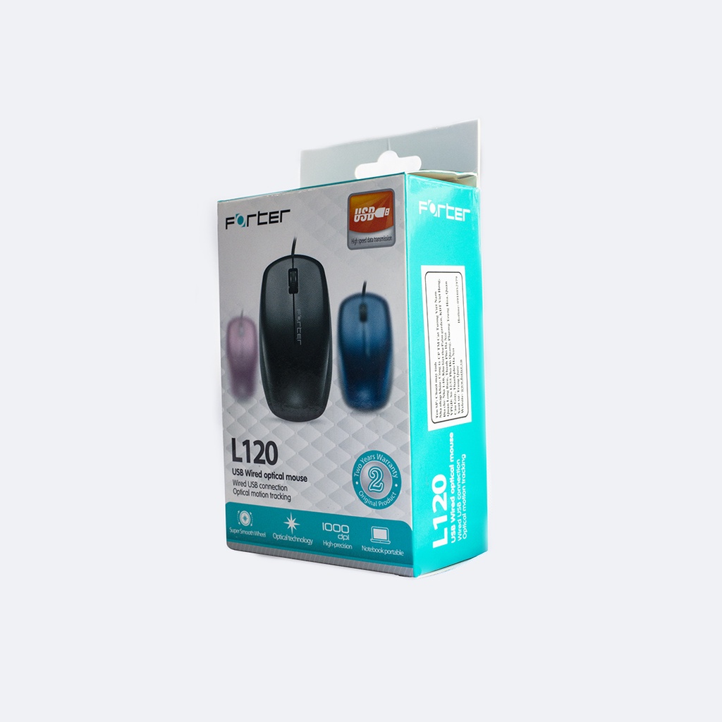 Chuột PorterL120 quang máy tính có dây văn phòng văn phòng gaming đồ họa không tiếng ồn công thái học giá rẻ