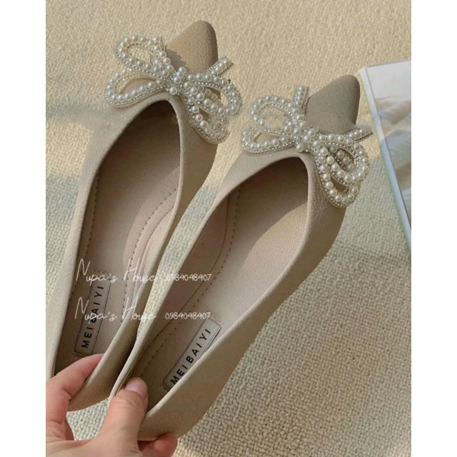 Giày bệt đính nơ đâ