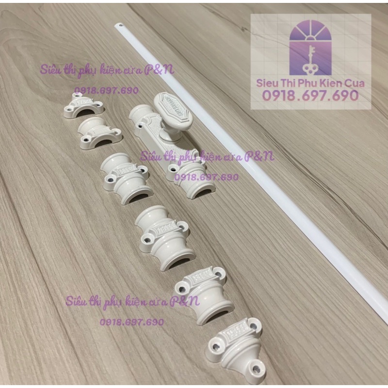 Bộ chốt CREMON 03 Trắng sữa Huy hoàng kèm thanh
