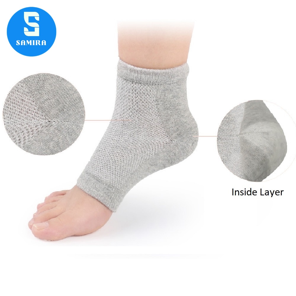 Đôi tất vớ có gel dưỡng ẩm gót chân chống nứt nẻ giảm đau bảo vệ gót chân nam nữ bằng vải SA27