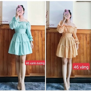 VÁY SỌC CARÔ TAY DÀI