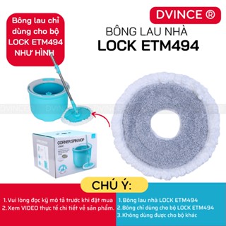 ⚡Bông Lau Nhà LOCK ETM494 (Corner Spin Mop ETM494) - 01 Bông | DVINCE Store