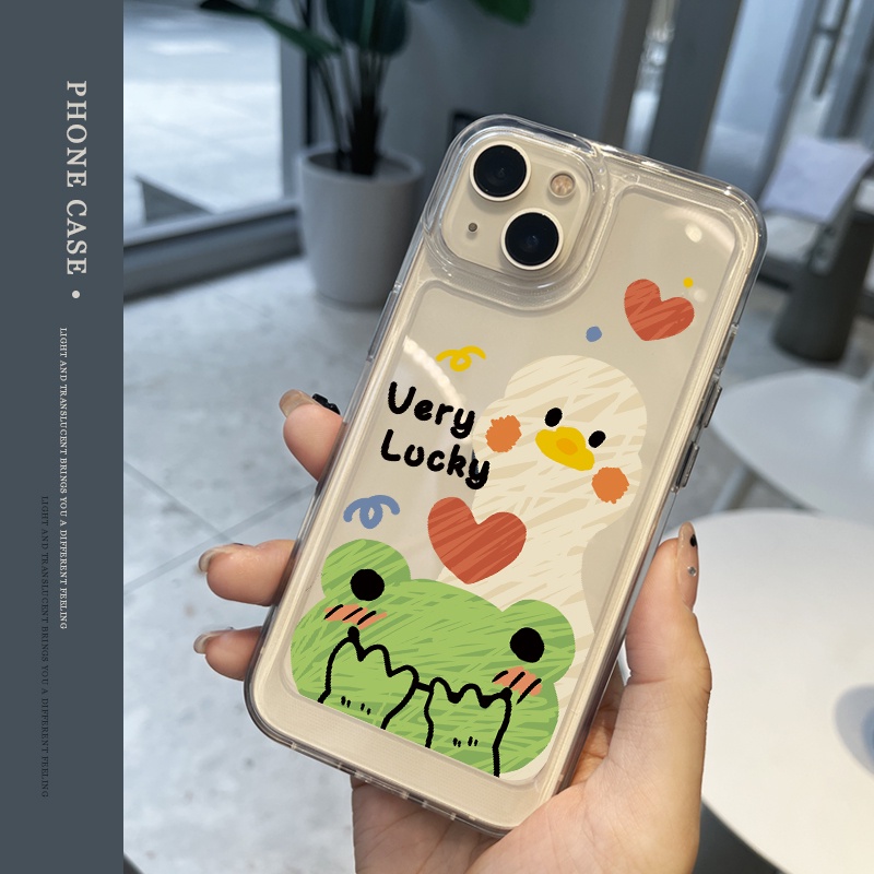 Ốp điện thoại DECOPHONE acrylic tpu hình ếch và vịt thích hợp cho IPHONE 6S 7 8 PLUS X XS XR 11 12 13 14 15 MAX PRO