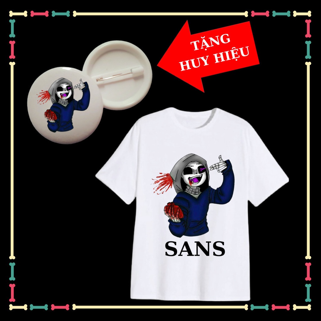 ÁO THUN IN HÌNH BÉ SANS UNDERTABLE - BIỆT ĐỘI GANGSTER CHO BÉ TRAI, Kèm huy hiệu