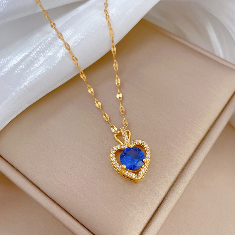 Dây Chuyền Thép Titan Nhẹ Đính Kim Cương Sang Trọng Cho Nữ