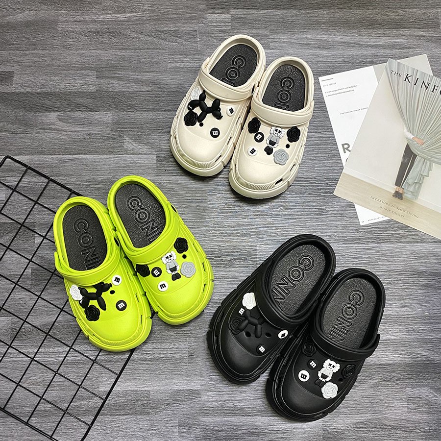 Dép sục bít mũi đế bánh mì cao 5cm phối icon thời trang cá tính siêu tôn dáng tôn da - TT452
