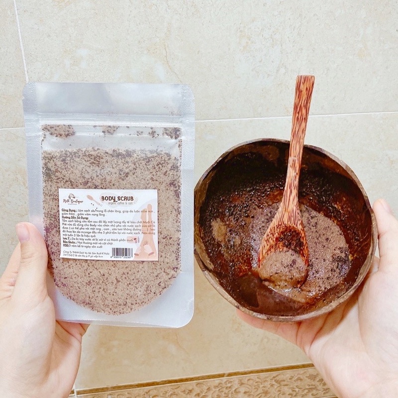 Hạt tẩy tế bào chết Muối Cà Phê K'HULA , Scrub Coffee, tẩy da chết body, giúp da láng mịn, chính hãnh