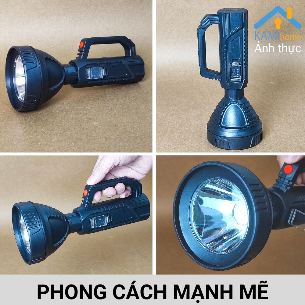 Đèn pin siêu sáng sạc tích điện có đèn led phụ (Chọn nhiều màu) cầm tay hoặc để bàn tiện lợi mã 38036.1