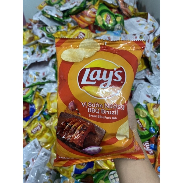 combo 10 gói snack Lays vị sườn nướng hàng lỗi xẹp