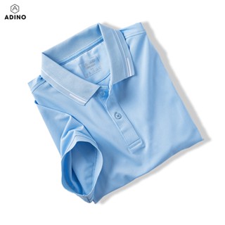 Áo polo nữ màu xanh biển phối viền ADINO vải polyester cotton không bai xù dáng công sở slimfit hơi ôm trẻ trung APN05