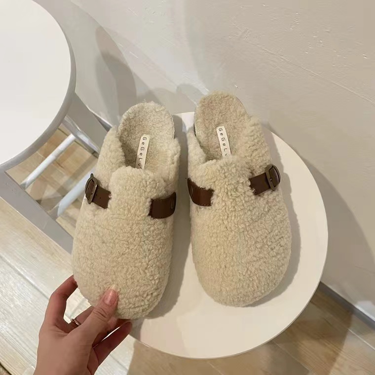 Dép Birkenstock Đế Dày Phối Lông Nhung Thời Trang Thu Đông Mới 2022 Dành Cho Nữ