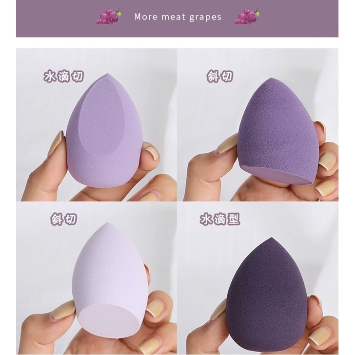 Set 4 Bông Mút Trang Điểm Kèm Hộp Đựng Xinh Xắn - ZHK