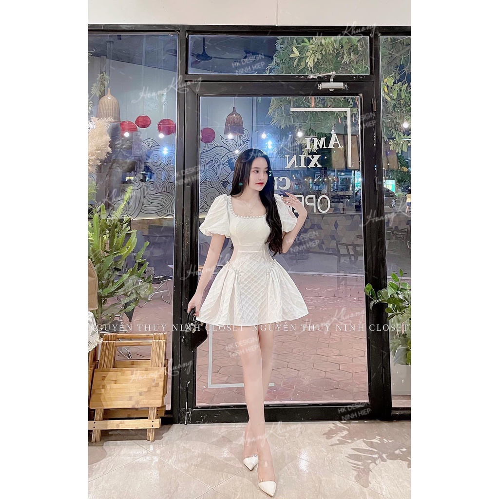 Váy đầm nữ dự tiệc sang trọng màu trắng đính ngọc cao cấp shop HK  Design dáng Ngắn vải xốp chuẩn form (Kèm video) | BigBuy360 - bigbuy360.vn