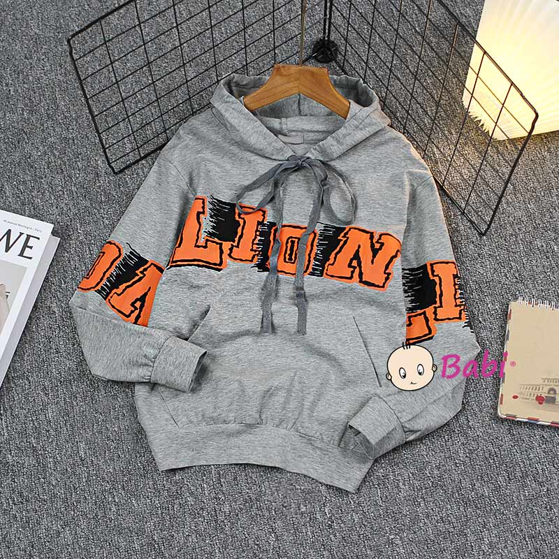 Áo Hoodies dài tay Hàn Quốc in chữ cho bé trai, Áo Babi tay dài thu đông cotton cao cấp thời trang từ size đại 20kg-55kg