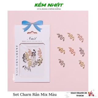 Set charm rắn mix màu đính móng