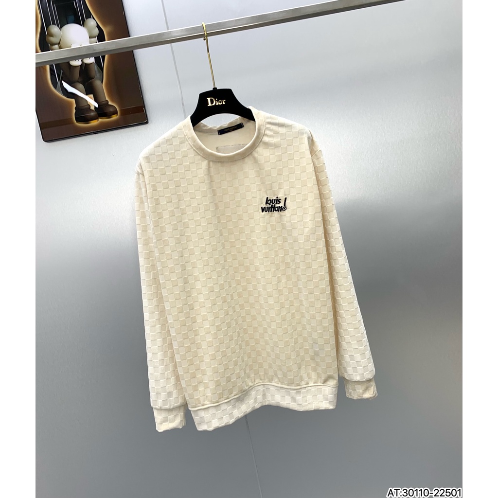 Áo Nỉ Sweater LV Lv thêu logo vân ô nhung chuẩn Nam Nữ Full Size Nam Nữ - Hot Hit