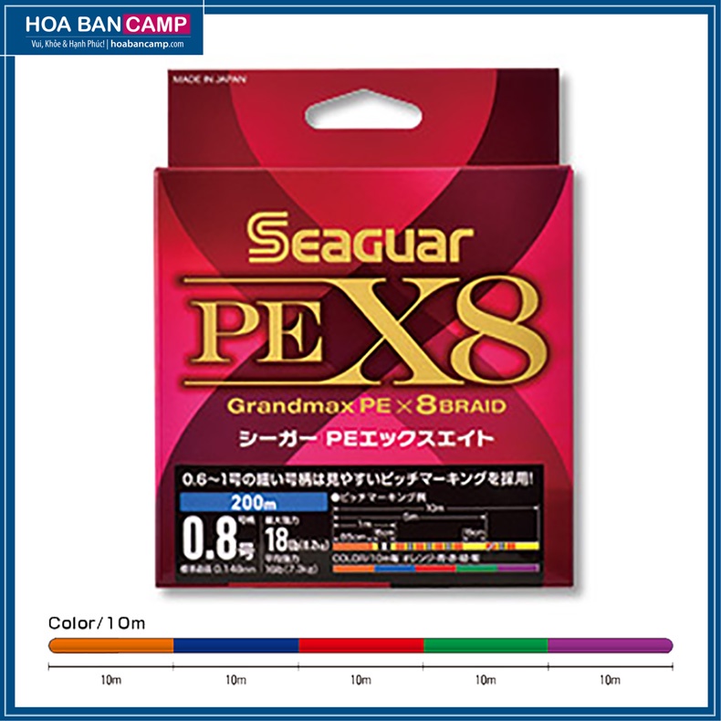 Dây Dù Seaguar Grandmax PE X8 | 5 Màu