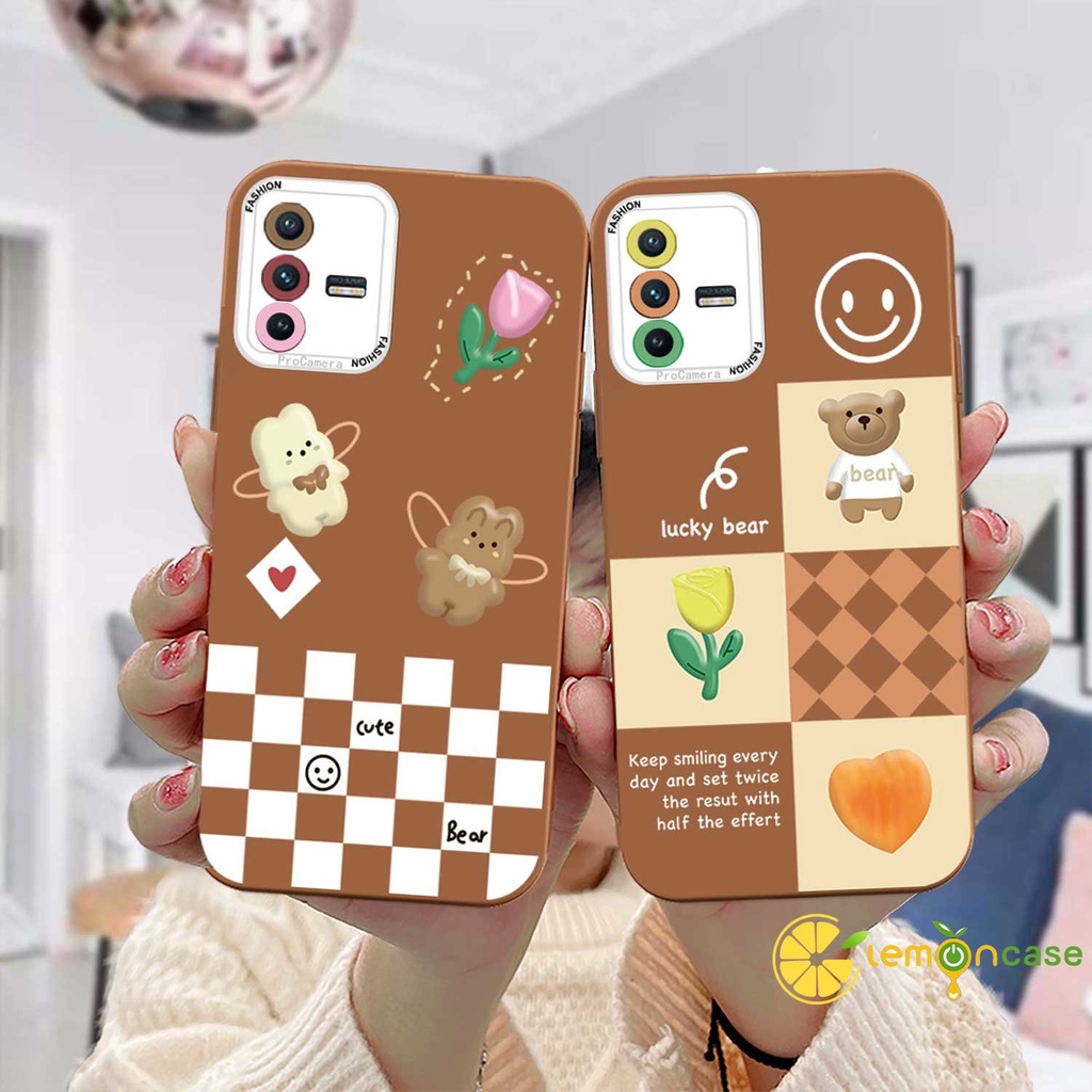 Ốp Lưng Realme C21Y C11 2021 C15 C21 C25 C20 C12 C3 C25S 5 5S 5i 6i C17 7i C1 C25Y C2 C3i C20A Narzo 20 10 10A 20A 30AChocolate Lucky Bear Heart flower Smiley Face Phone Case