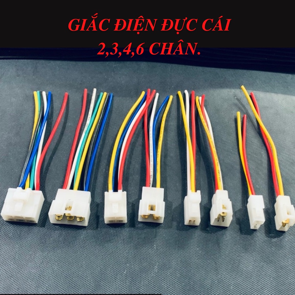 Giắc (Jack) Cắm, Ghim Kết Nối Điện Đực, Cái 2, 3, 4 ,6 Chân.