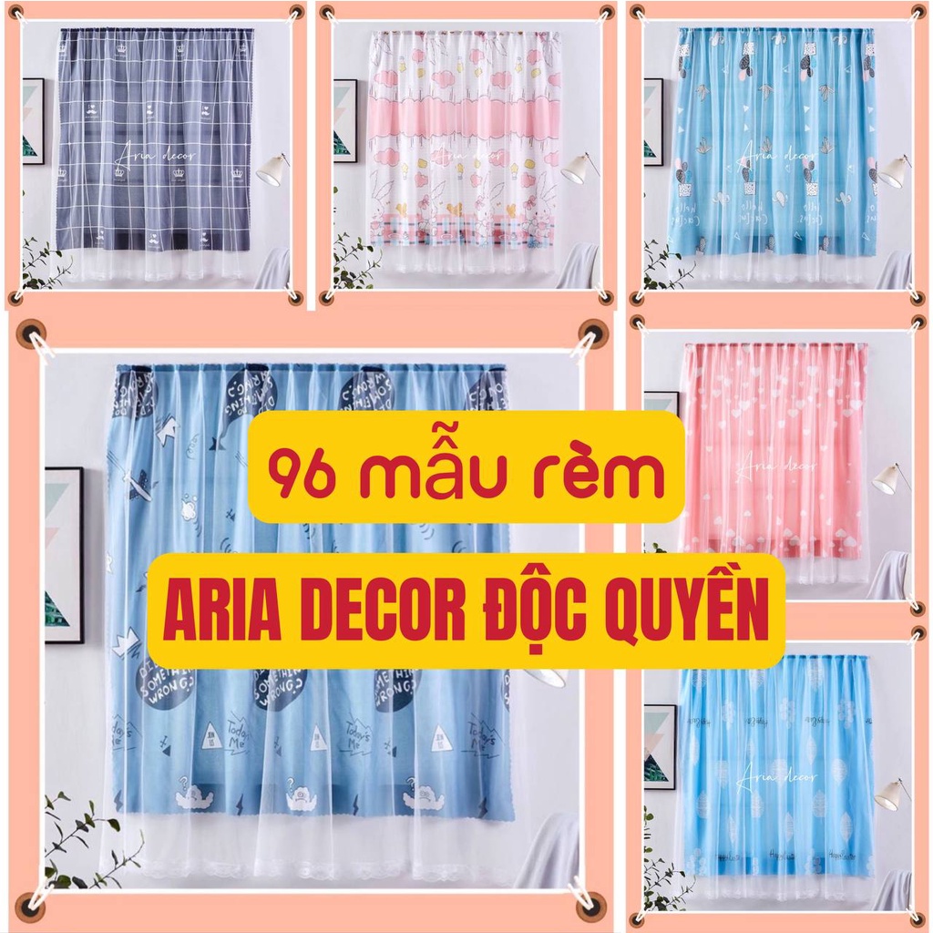 Rèm dán tường ARIA DECOR mẫu tối màu không cần khoan đục chắn nắng, che tủ trang điểm, quần áo và tủ giày dép tiện lợi