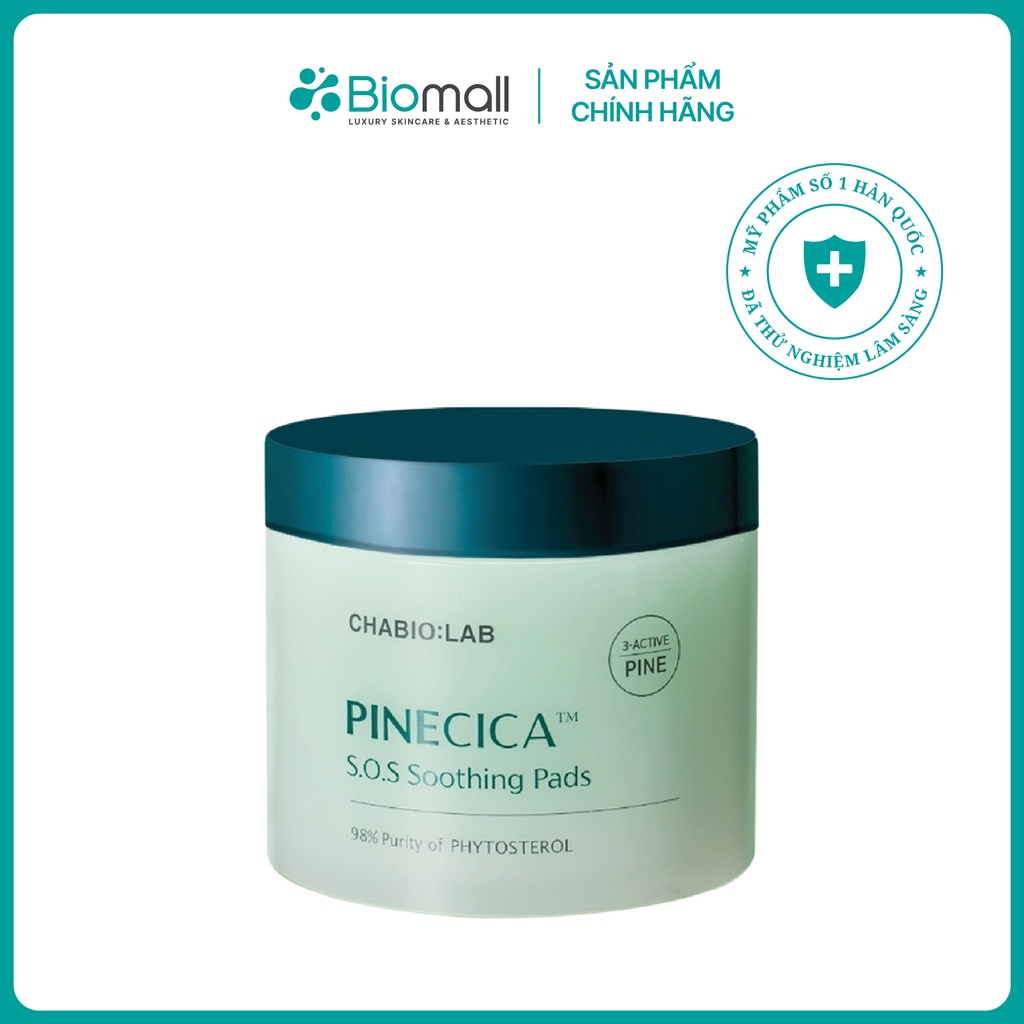 Miếng làm dịu Pinecica làm dịu da khẩn cấp tinh chất cây thông β-sistosterol CHABIO:LAB PineCica SOS Soothing Pads 60pcs